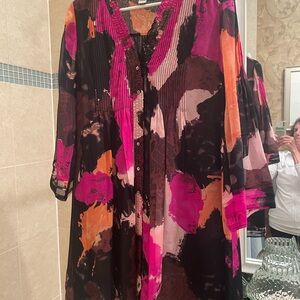 Diane Von Furstenberg Pink and Black Dress